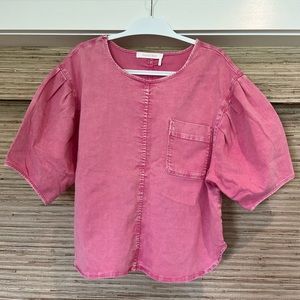 SEE by Chloe - hot pink denim top in size 42